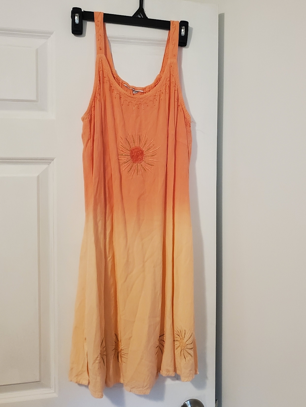 Pink Ombre Sun Dress Tie Back Swim Cover Earthy Beachy Summer Dress